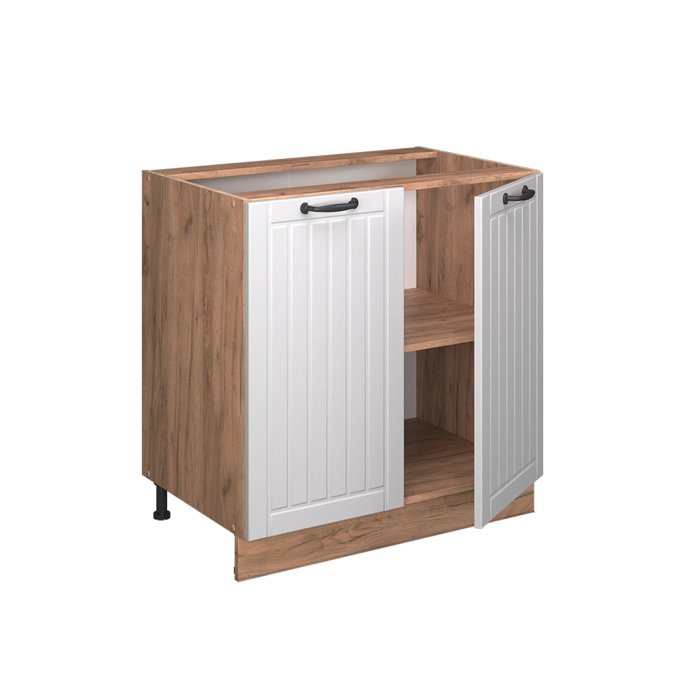 Vicco Mobiletto base cucina Bianco casa di campagna 80 cm con ripiano, senza piano di lavoro