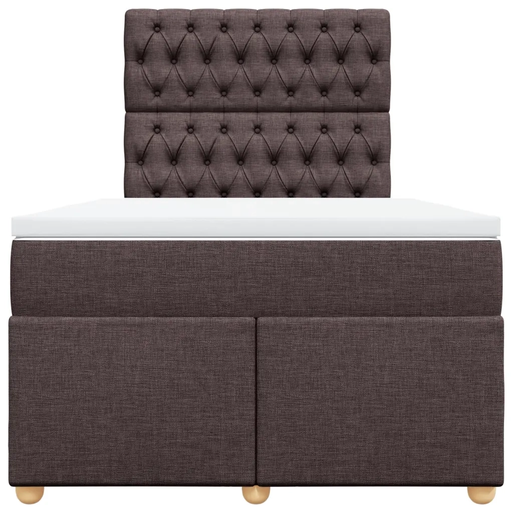 Giroletto a Molle con Materasso Marrone Scuro 120x200cm Tessuto 3291257