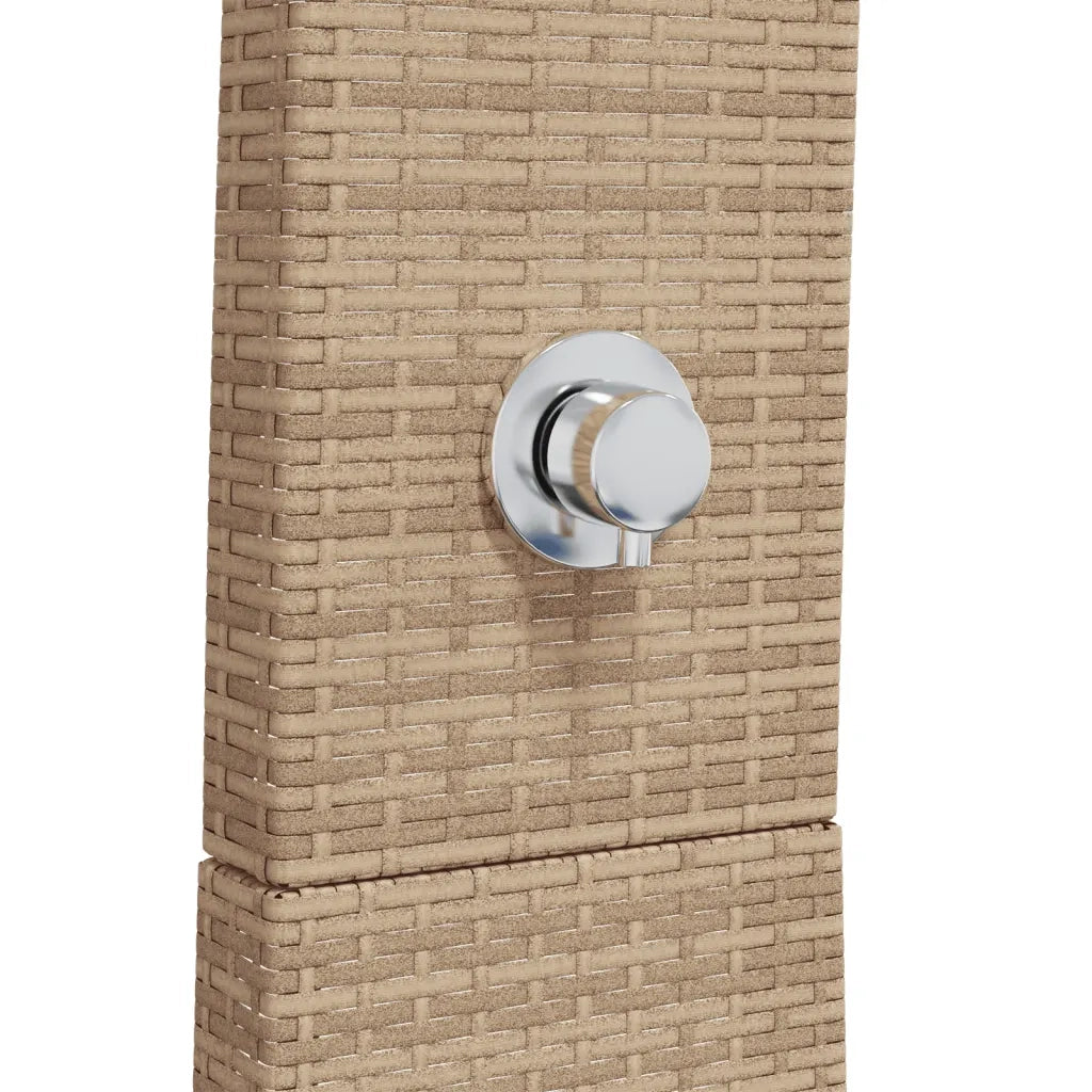 Doccia da Esterno Beige 55x60x224 cm Polyrattan e Legno Acacia CFW8813302