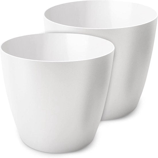 Impianto di Fiori per Piante Grandi e Piccole Set di 2 Impianto Erbe Bianco Diametro 9,5 cm