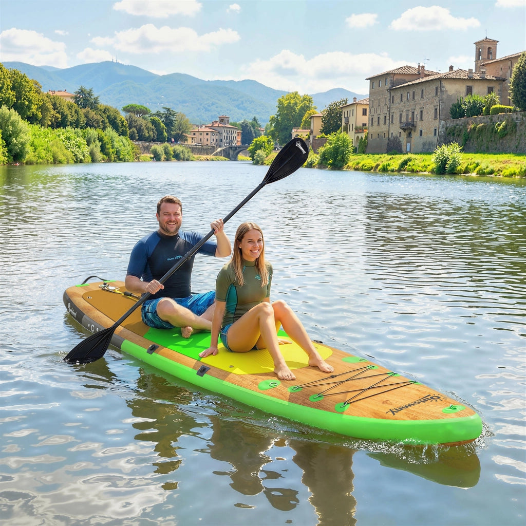 Tavola Paddle Surf Inflabile SUP Extra Largo 335 cm con Sedia Remo Convertibile ¨C zephmum ¨C con Pinne Pompa e Zaino
