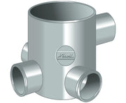 Pozzetto a pavimento basso 4 vie incollaggio in pvc  ? 100/40 4 vie  h= 12 cm  Nicoll s.r.l.
