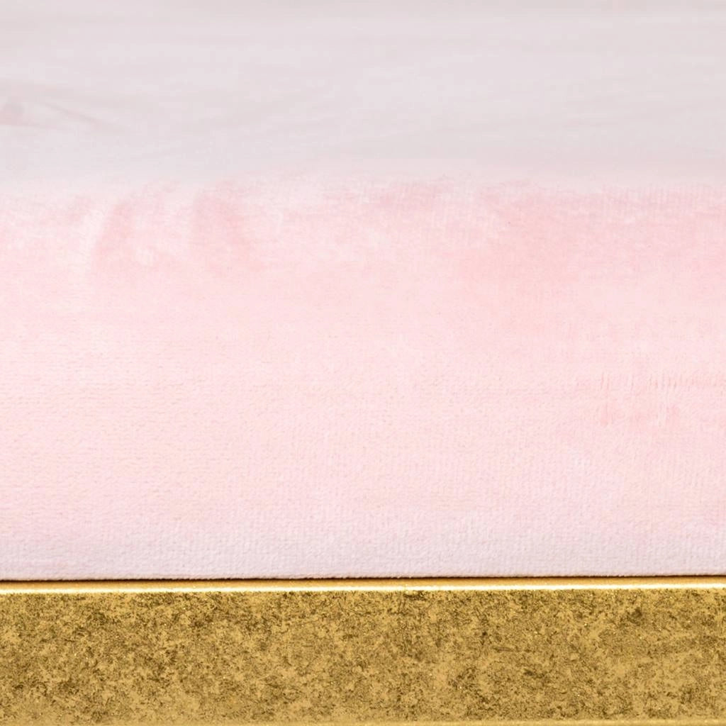 Sgabello in velluto rosa e metallo oro 112,5x49x53h