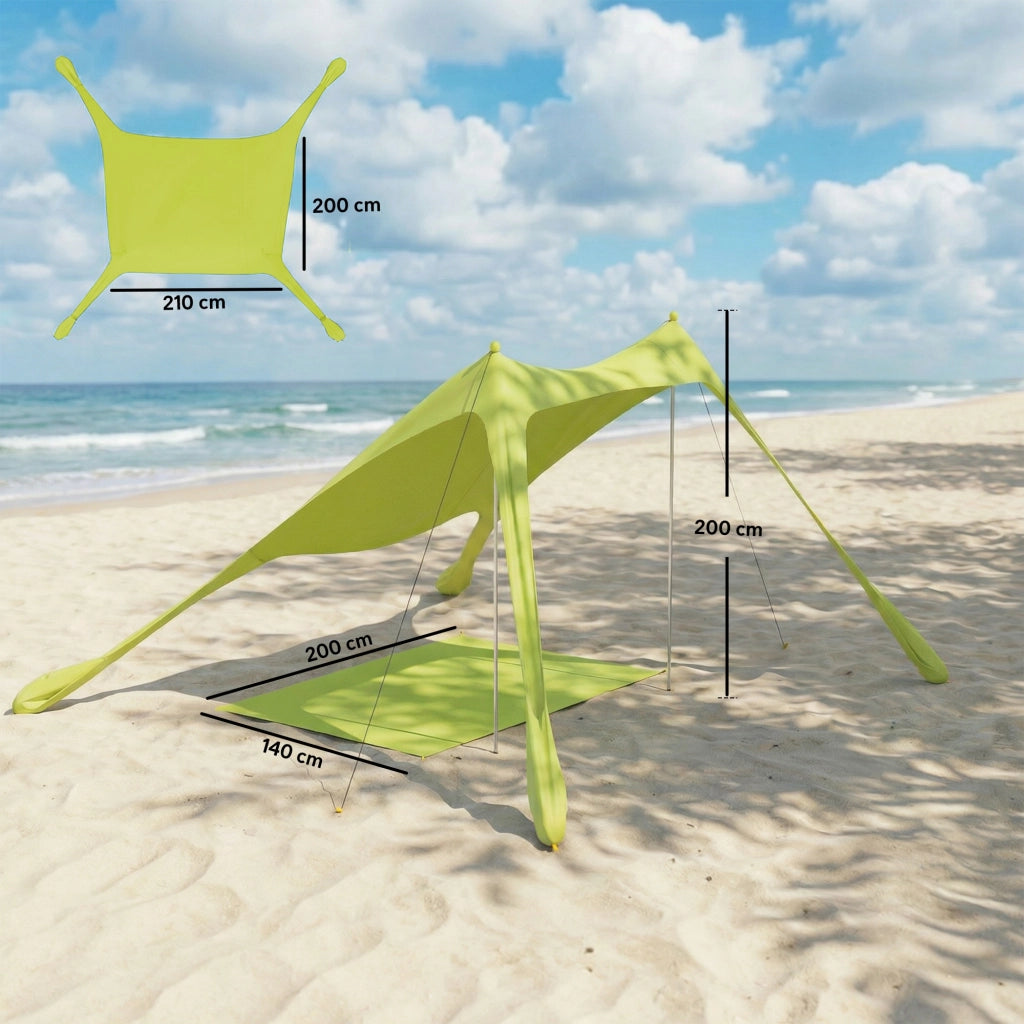 Carpa da Giardino Pieghevole ¨C zephmum ¨C Verde UPF50+ con Paletti e Borsa