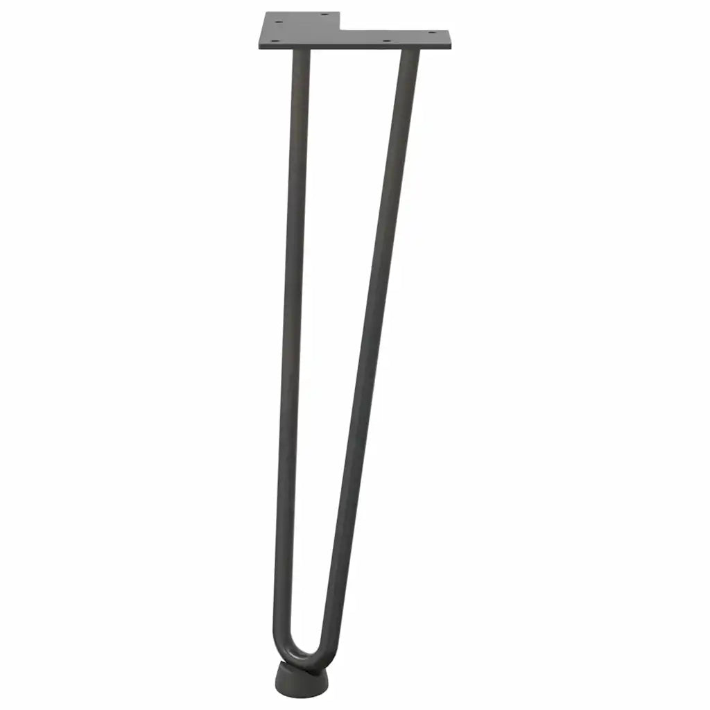 Gambe a forcina per tavolino 4 pz antracite 42 cm acciaio massiccio 4012422