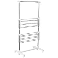 Homcom – Stendibiancheria 3 piani Stendino con Appendiabiti e Ruote - Regolabile 139x62x136cm
