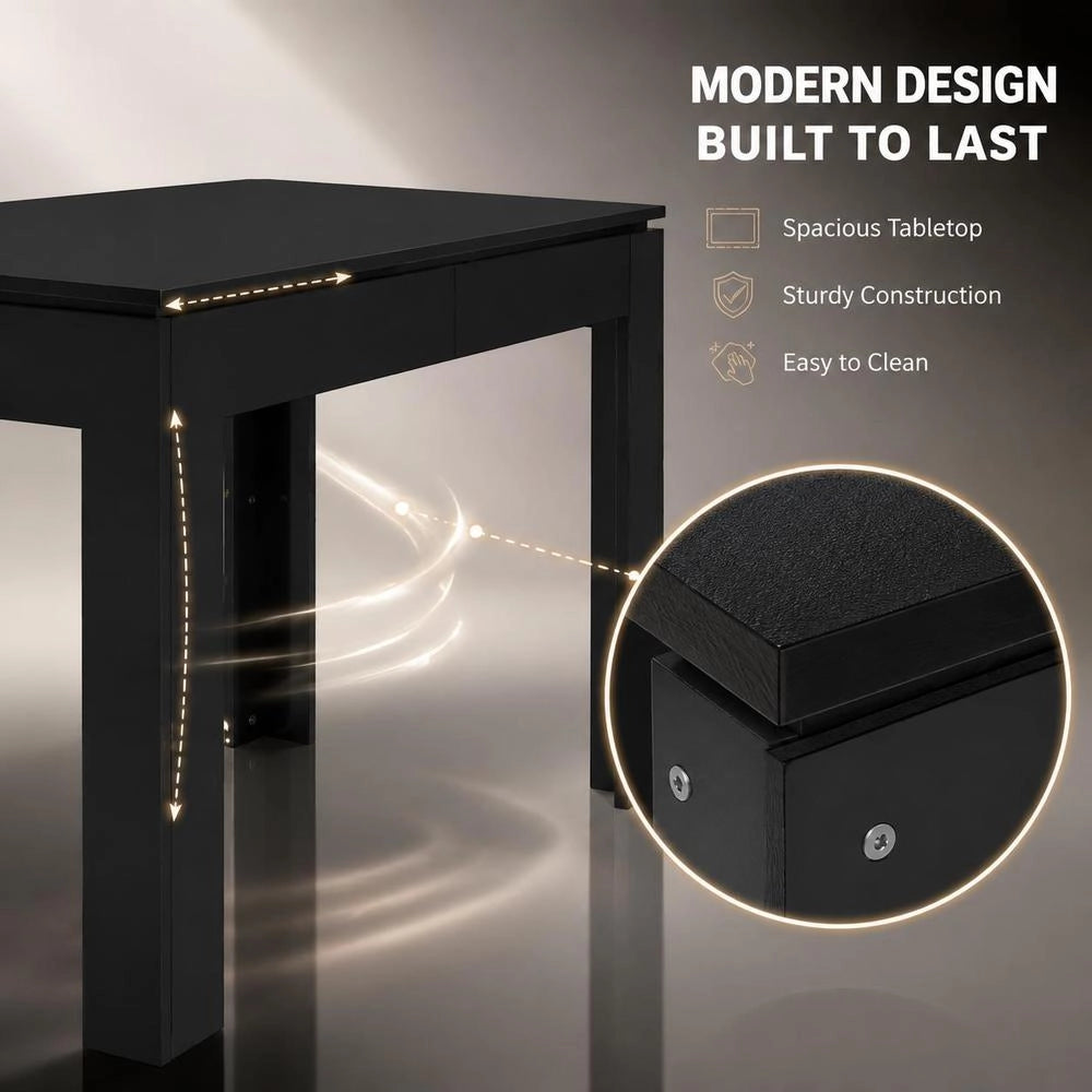 Dining Table Black 120x60x76 Cm Wood Composite