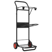Carrello da Sella Pieghevole Nero in Acciaio