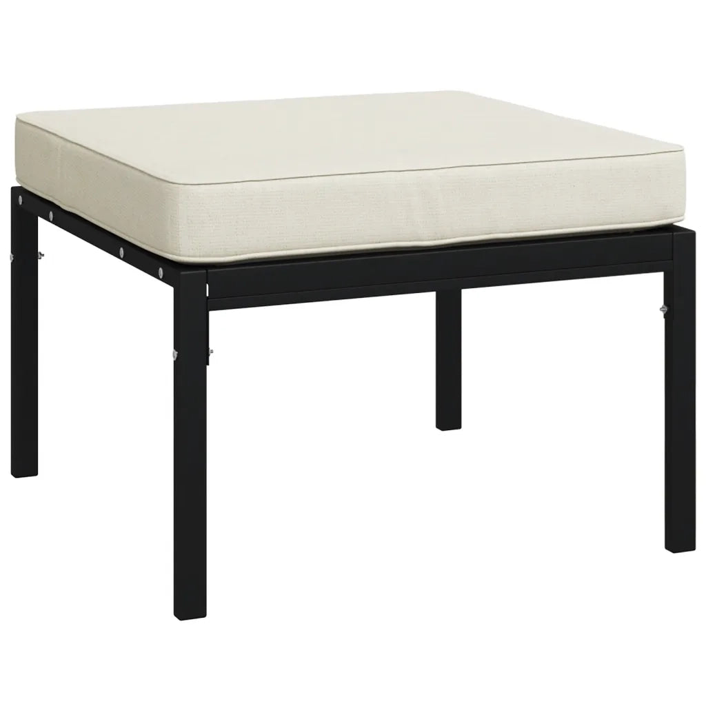 Set Salotto da Giardino 5pz con Cuscini Sabbia in Acciaio 3187964