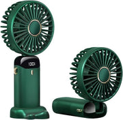Ventilatore Manuale Pieghevole 3000mAh/2000mAh - Ventilatore di Raffreddamento Portatile con Display Digitale, 5 Velocità Regolabili, Oplaadbaar con USB e Supporto per Smartphone per Camping e Escursioni