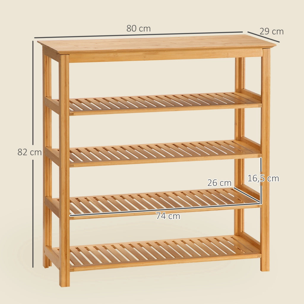 Scarpiere con scaffali in bamb¨´ ¨C zephmum ¨C 4 ante, naturale, 60x40x138 cm