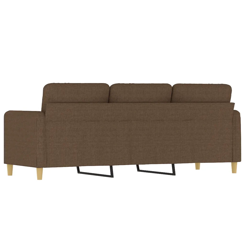 Divano a 3 Posti Marrone 180 cm in Tessuto 359489