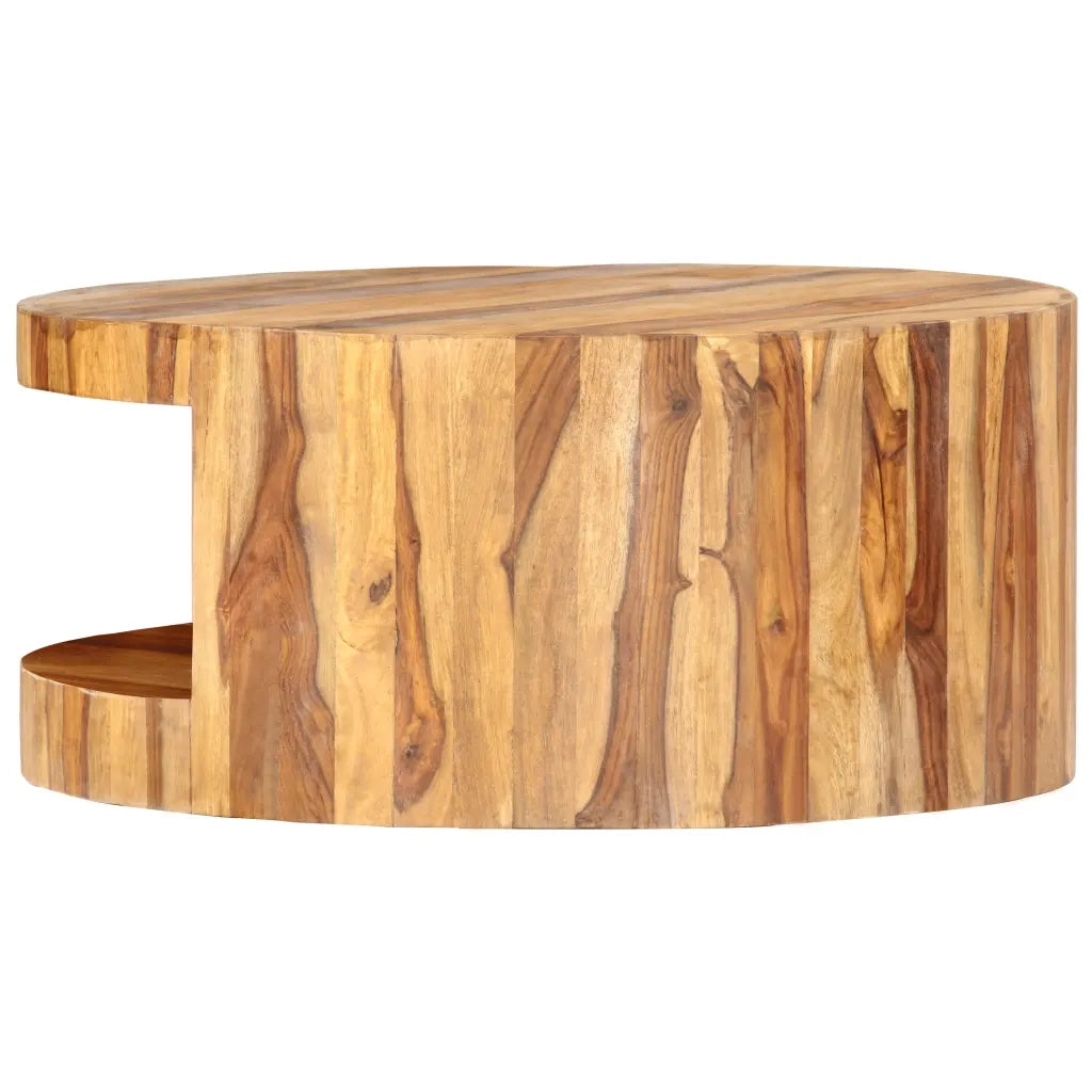 Tavolino da Salotto Rotondo 65x30 cm Legno Massello di Acacia 287350