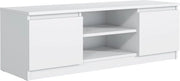 Cassa TV Bianca con Porta a Battenti e Porte - 160 cm Comodino per Salotto