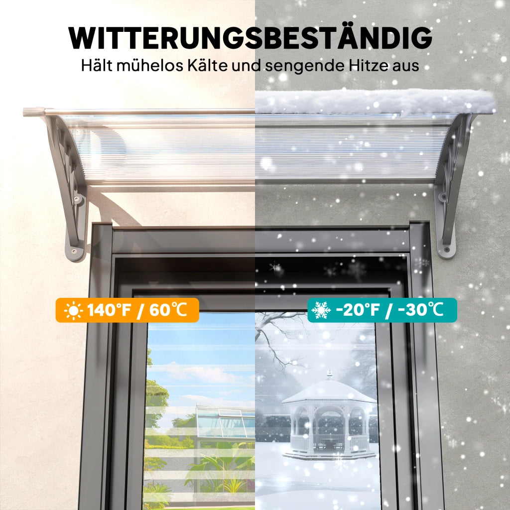Vordach da ingresso ¨C zephmum ¨C 100x75x23 cm, argento