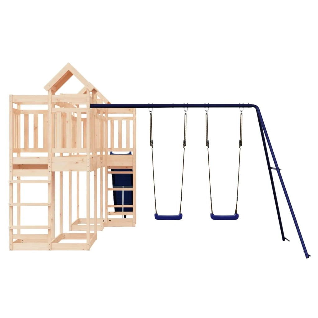 Altalene per parco giochi all'aperto scivolo altalene robuste giochi da giardino 362 x 585 x 238 cm legno di pino massiccio 02_0004781