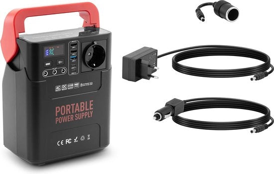 Stazione di ricarica - 20 Ah - 3 x USB - ricarica rapida 18 W - 2 x USB C - 3 x DC - AC 100 - 240 V, 150 W