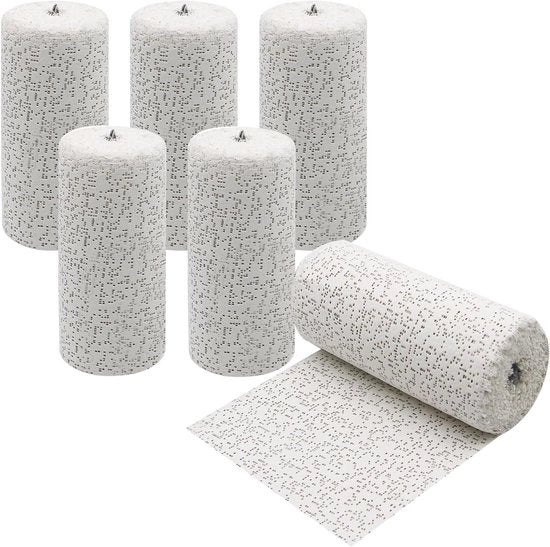 Tela di Gesso per Modellazione 6 Rulli 15 cm x 27 m per Progetti Varie - Stoffa di Lino Bianca per Modellazione