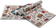 Set di tovaglie per tavolo da 6 pezzi - Espresso | Intrecciato a maglia | Ogni misura 48x32 cm | Decorativo per casa, ristoranti, caffè e alberghi - Lavabile in macchina