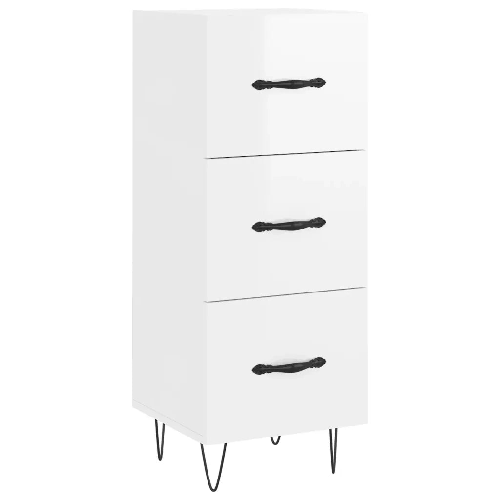 Credenza Bianco Lucido 34,5x34x90 cm in Legno Multistratocod mxl 79935