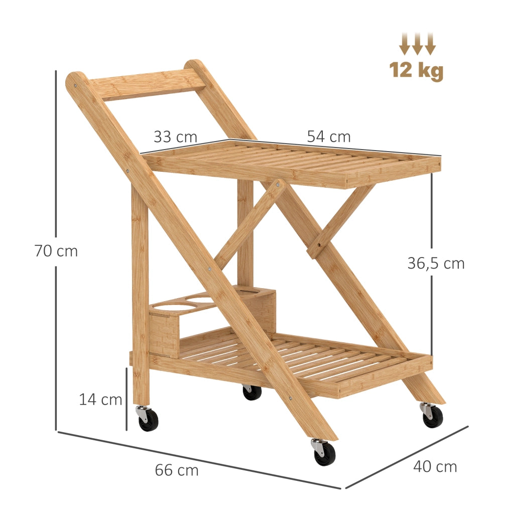 Carrello da cucina in bamb¨´ ¨C zephmum ¨C 66x40x70 cm