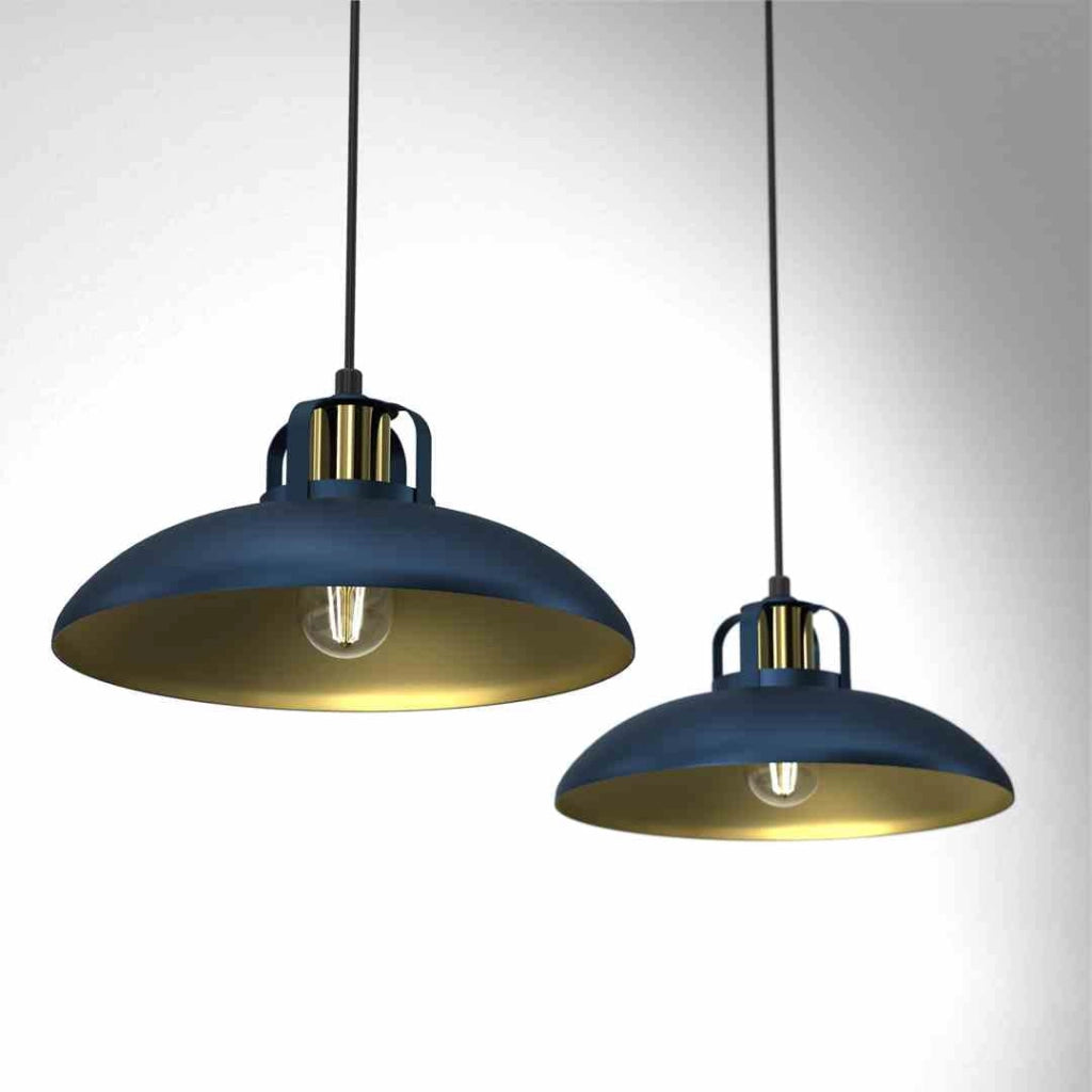 Lampadario a sospensione Milagro Felix MLP7715 blu oro