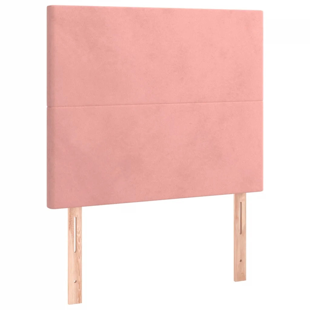 Giroletto a Molle con Materasso-Struttura Letto Rosa 80x200 cm in Velluto 728429