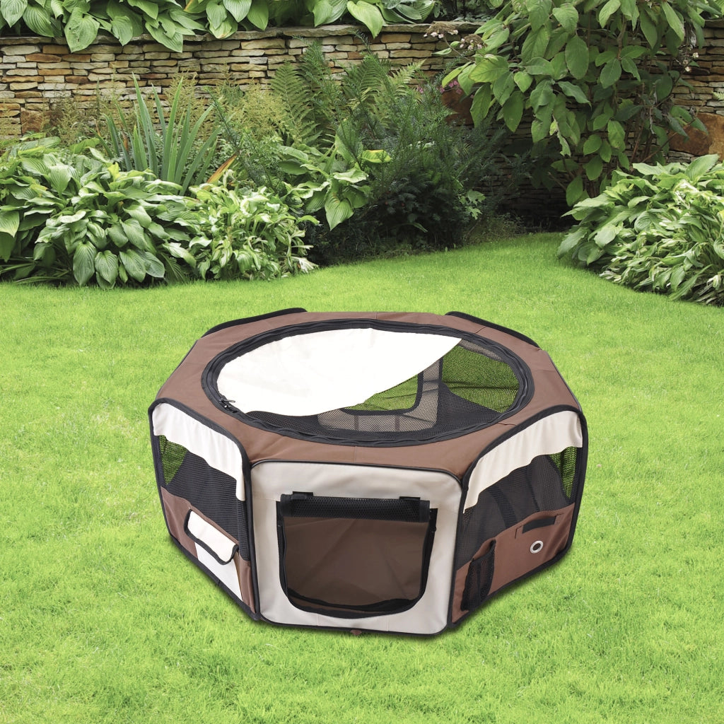 Recinto pieghevole per animali domestici ¨C zephmum ¨C ? 90x41 cm marrone beige