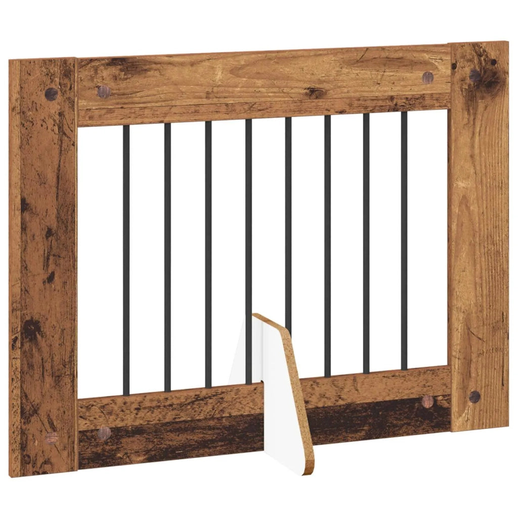 Cancello per cani con supporti 2 pz Legno antico 80 x 60 cm CFW2593585