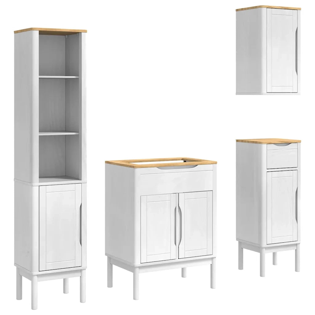 Set di mobili per il bagno con cassetto FLORO 4 pcs Bianco