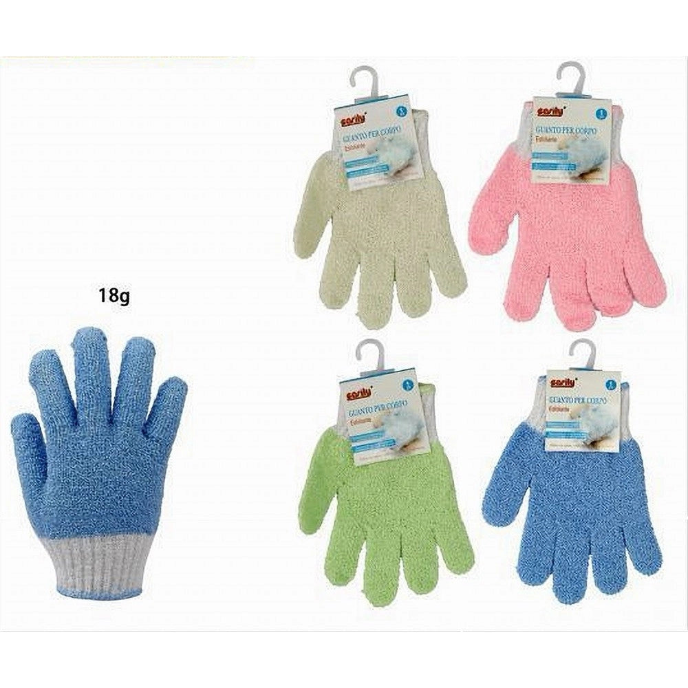 Trade Shop - Set 4 Pz Guanto Doccia Bagno Massaggio Esfoliante Pelle Corpo Vari Colori 79287 -