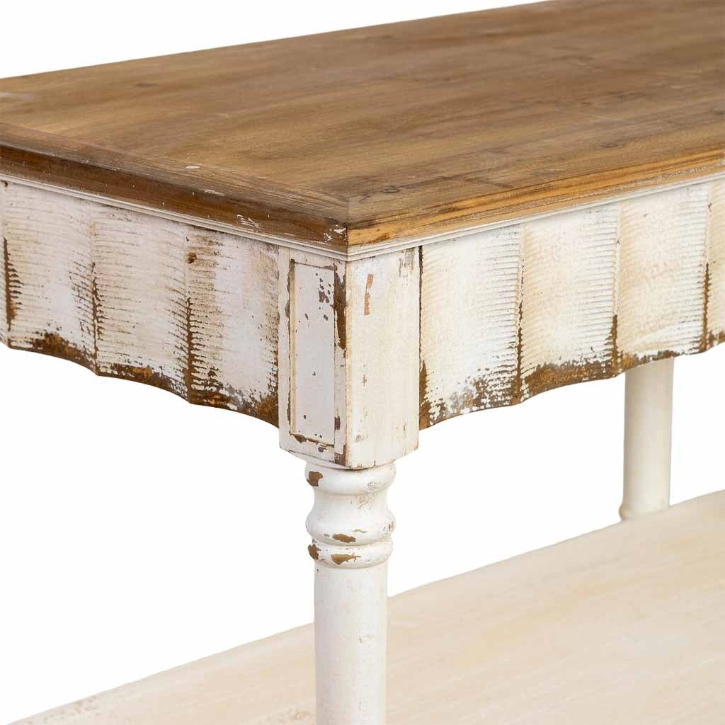 Scaffale in legno marrone e bianco 160x50x90h cm