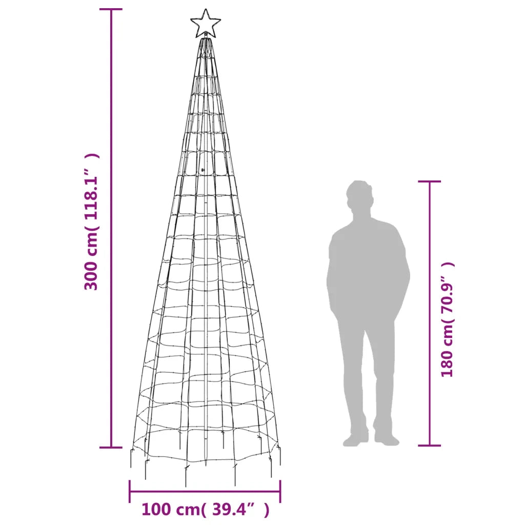 Albero di Natale a LED con Punte 570 LED Bianco Caldo 300 cm 358104