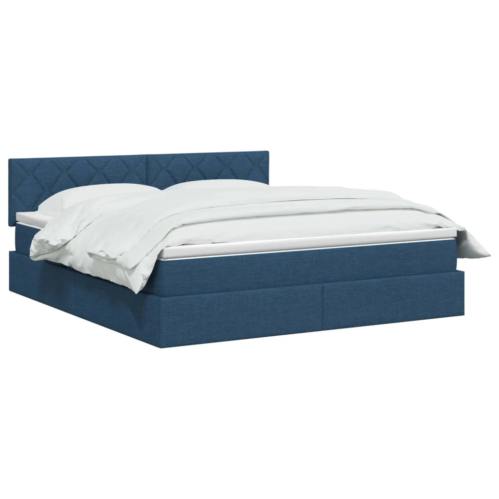 Letto con contenitore e materasso Blu 160 x 200 cm Velluto 3458699