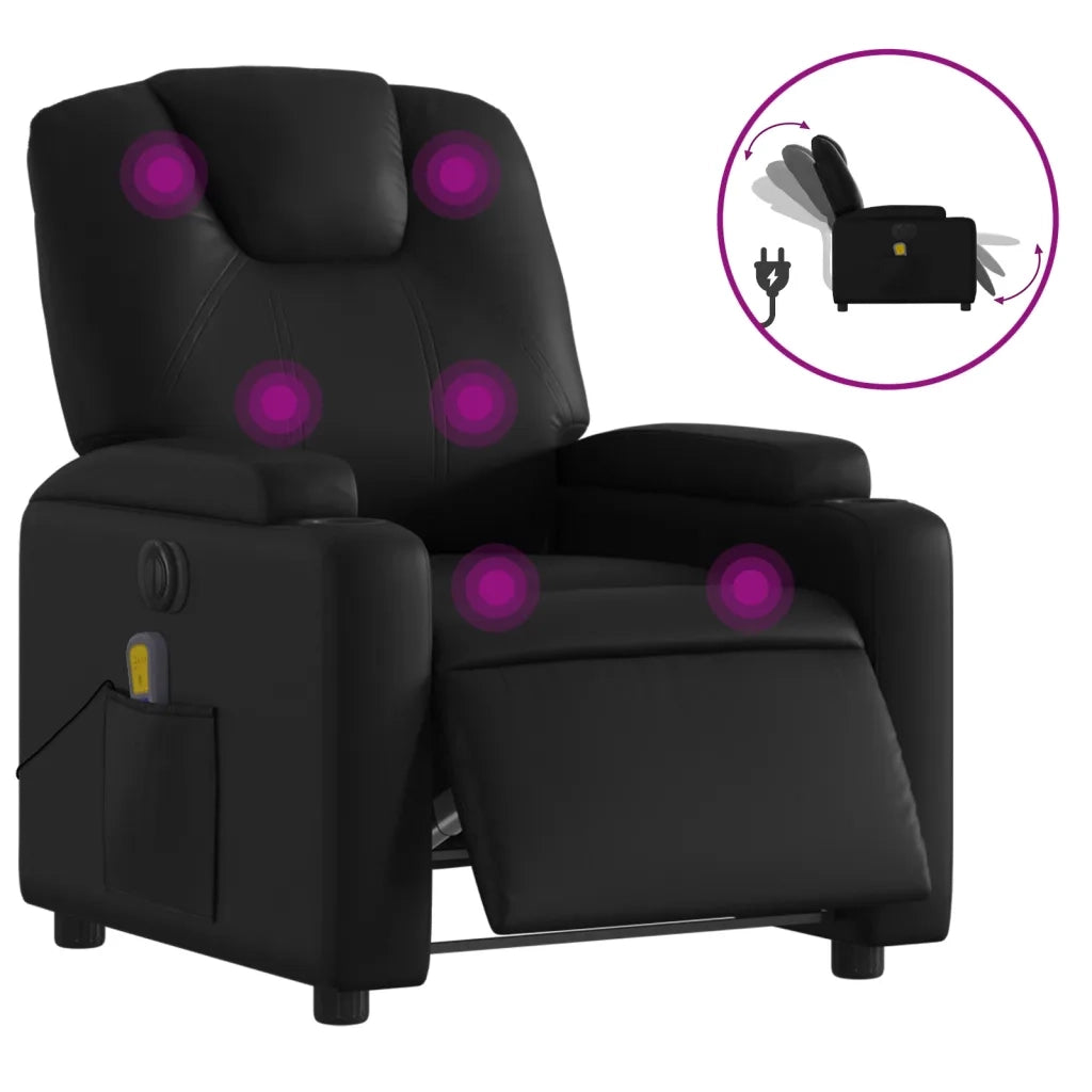 Poltrona Massaggiante Reclinabile Elettrica Nera in Similpellecod mxl 85090