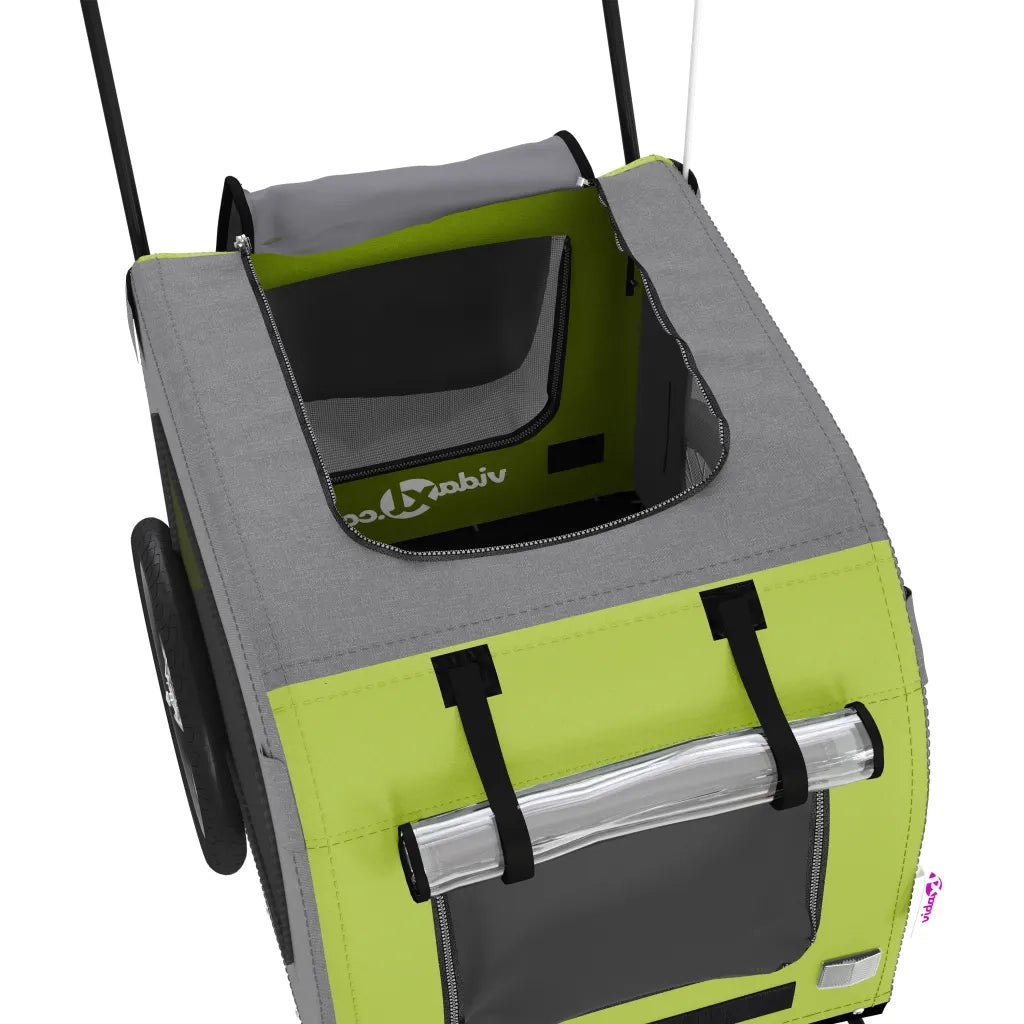 Rimorchio da Bici per Animali Verde e Grigio Oxford e Ferro CFW1760091