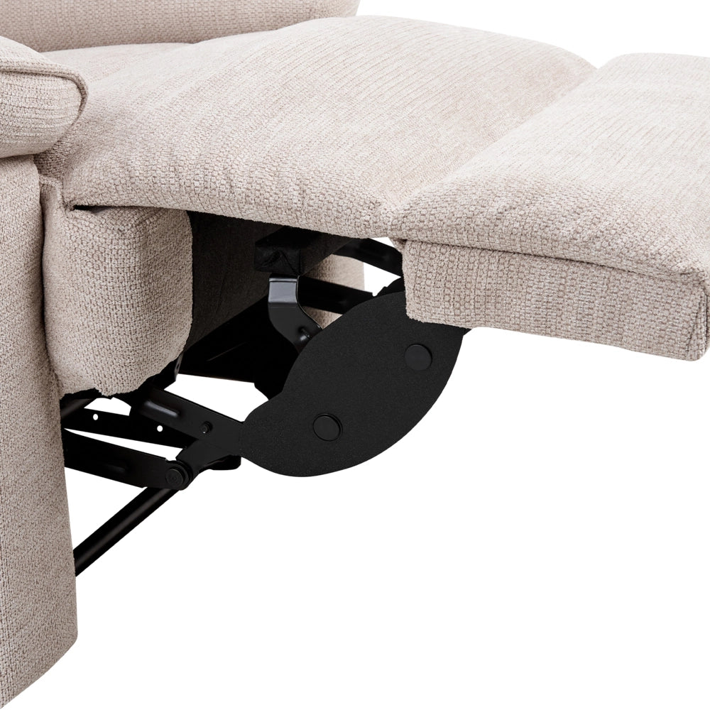 Poltrona reclinabile in tessuto con poggiapiedi Beige Poliestere Stile moderno contemporaneo
