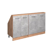 Set di mobili sottotetto Rion Calcestruzzo/Rovere dorato Set di 2 Vicco