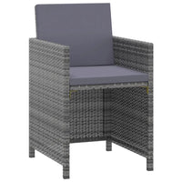 Set da Pranzo da Giardino 3 pz con Cuscini Polyrattan Grigio 3095490