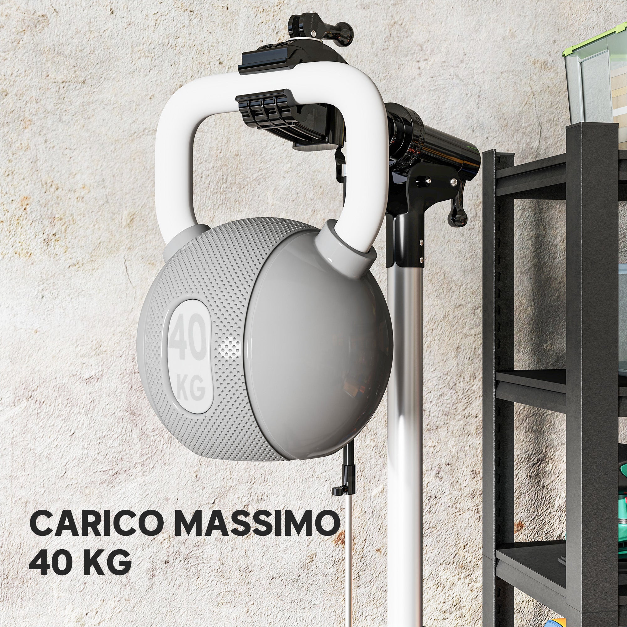 Cavalletto Bici per Manutenzione Massimo 40 kg con Altezza Regolabile e Girevole a 360° Nero