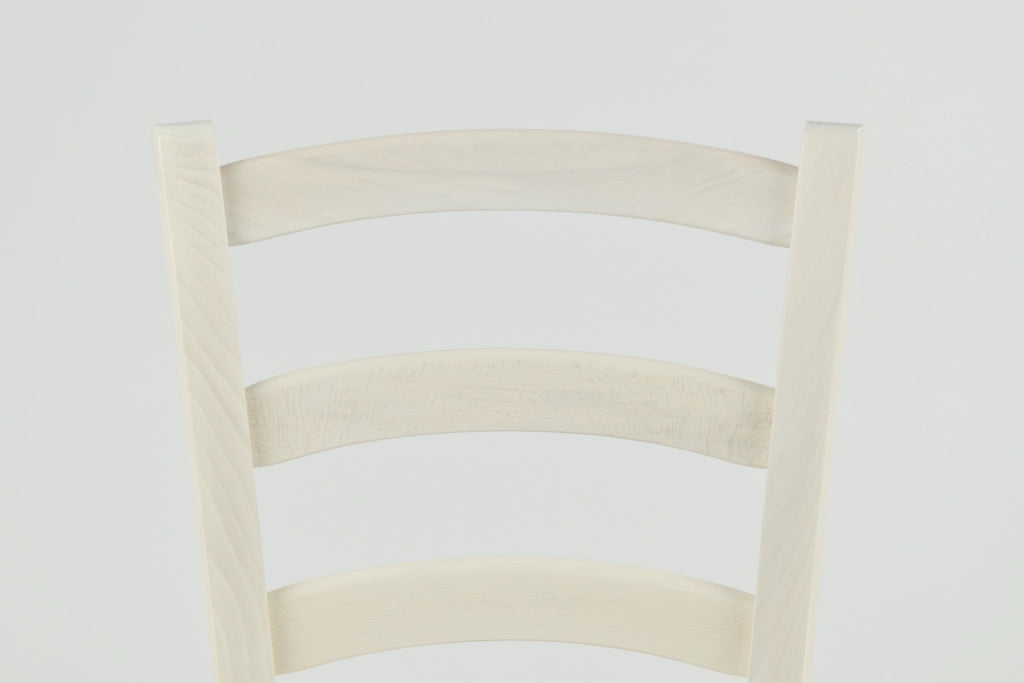 Set 6 Sedie Venice Tommychairs, robusta struttura in legno di faggio verniciata in anilina bianca e seduta in legno