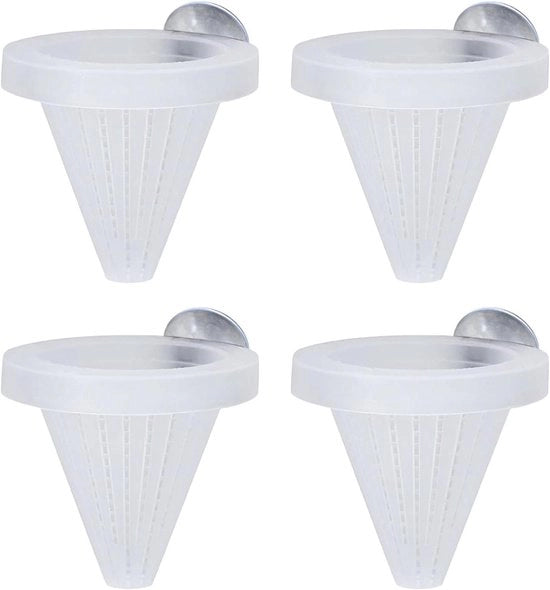 Alimentatore di Vermi per Acquario - 4 pezzi - Cuppa Cibo per Pesci - Vermi di Granchio - Cono in Plastica - Alimentatore per Piante