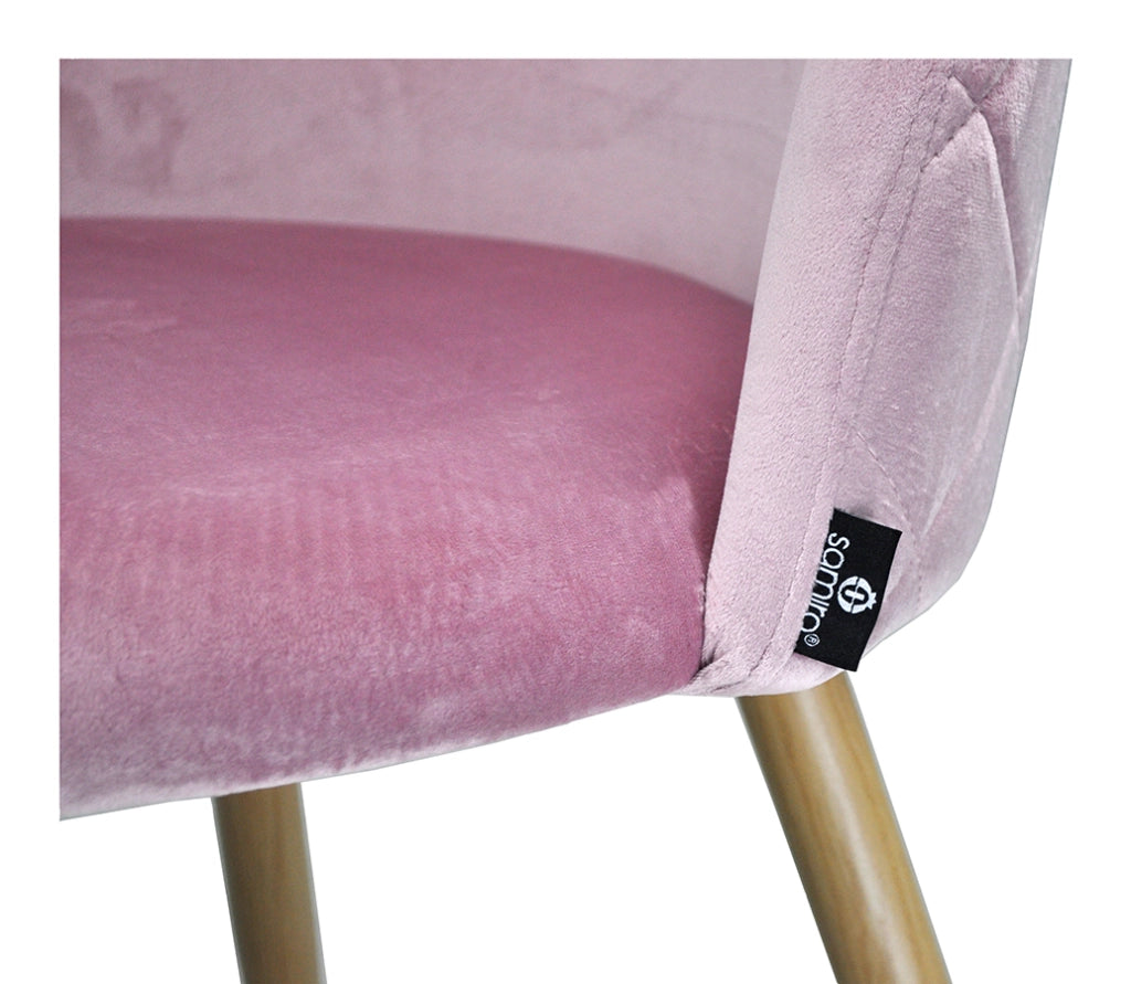 Sedia imbottita in velluto rosa - Sophie (2 pz) - SD19SOPM