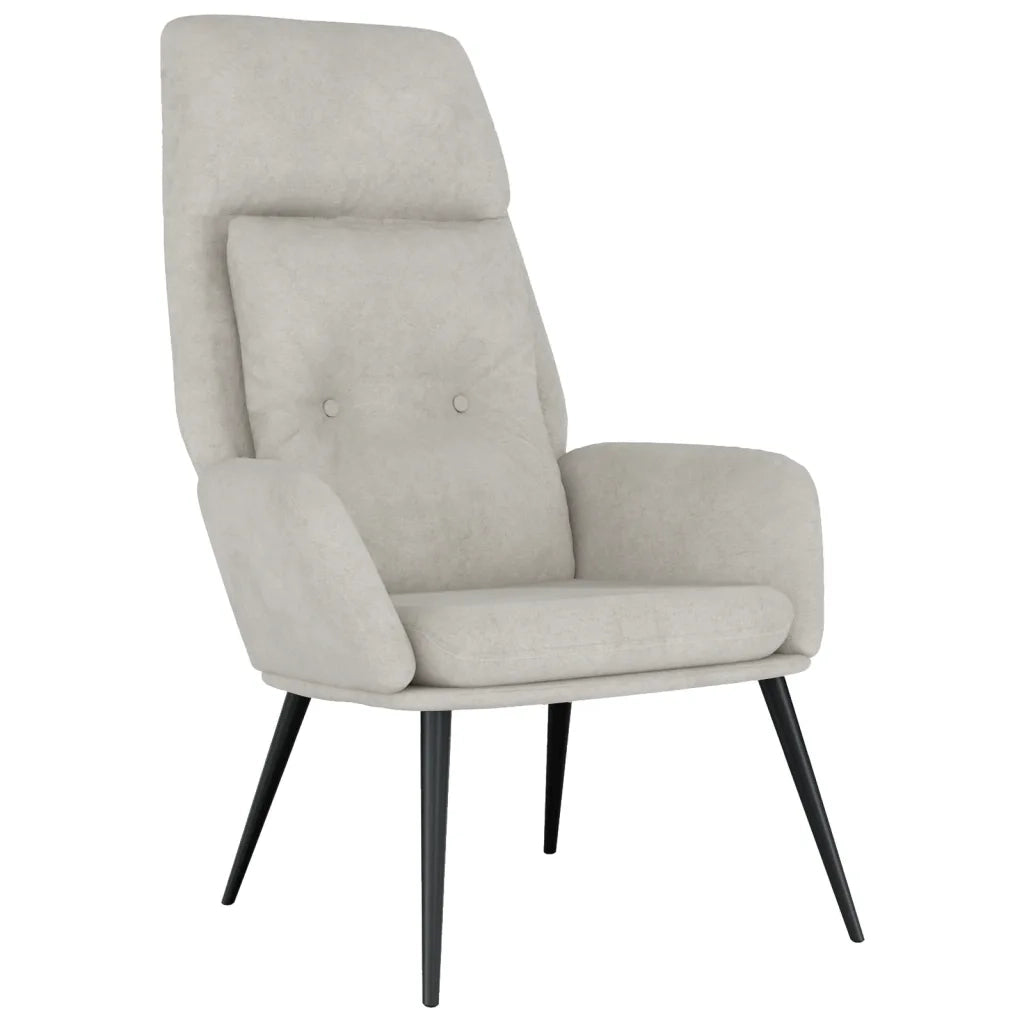 Poltrona Reclinabile Grigio Chiaro in Similpelle Scamosciata