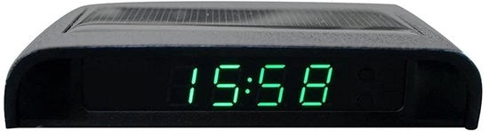 Orologio LCD Auto a Batterie Rinnovabile - Visualizzazione Temperatura - Ideale per Viaggi - Formato Compattibile - Ricaricabile - Adatto per ogni Auto - Modello M...