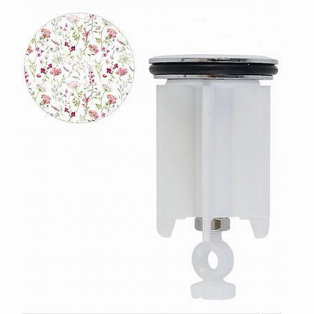 Trade Shop - Tappo Per Lavandino Bagno Lavabo Bidet Universale 40 Mm Con Motivo Fiori 87272 -