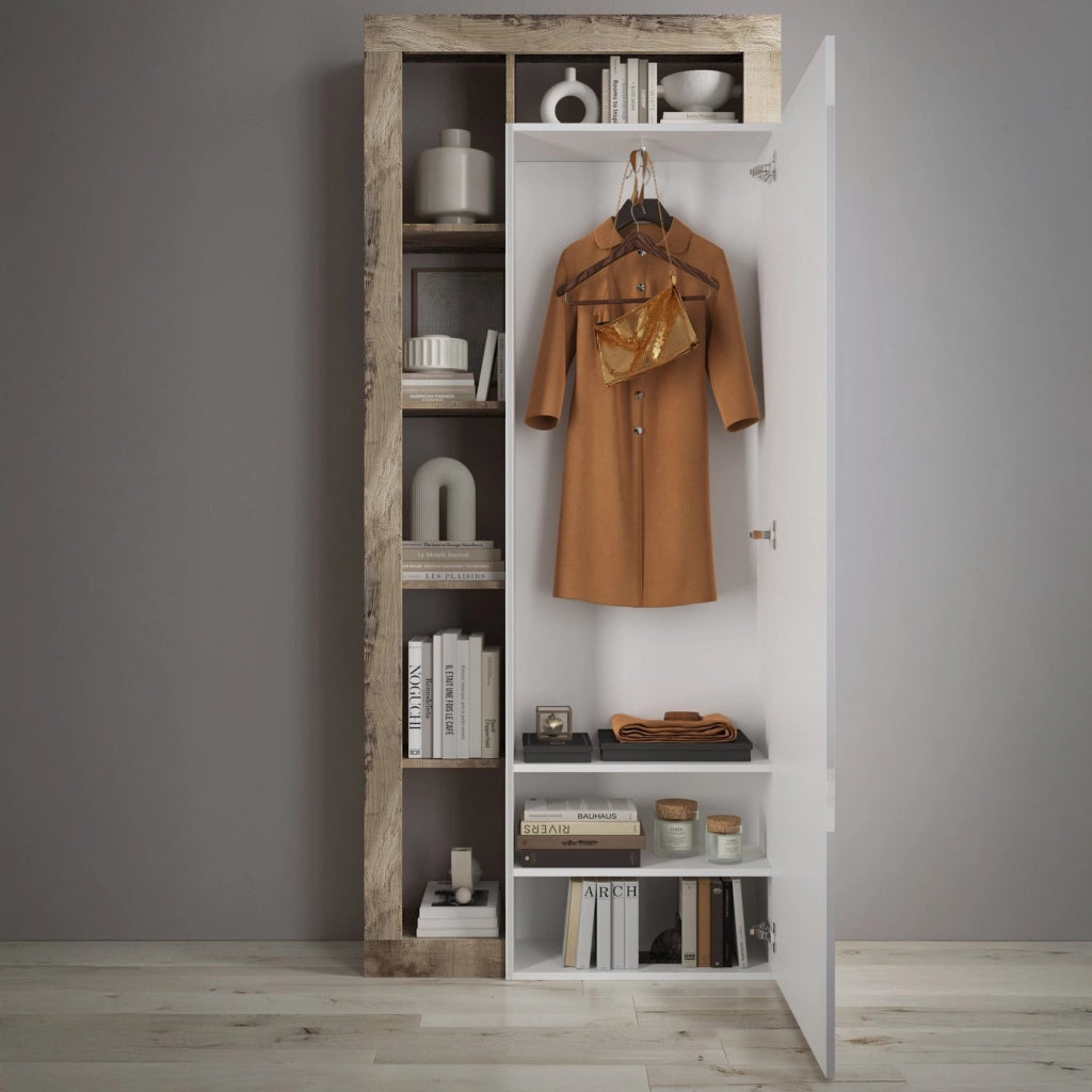 Gonzaga, Mobile da Ingresso Specchio Incluso, 90.5x30x210h cm Marrone Pero