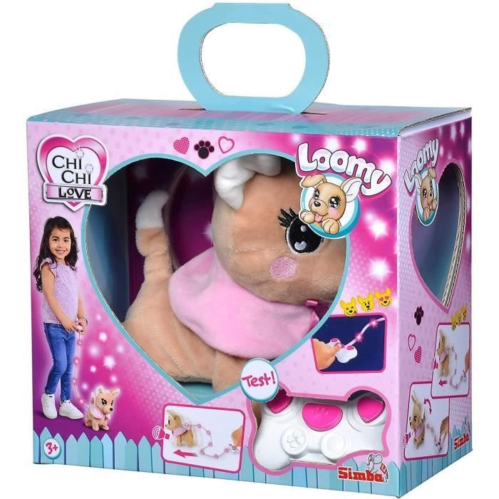 Peluche Chi Chi Love Loomy Chihuahua - 20 cm - Peluche filoguidato - Batterie incluse
