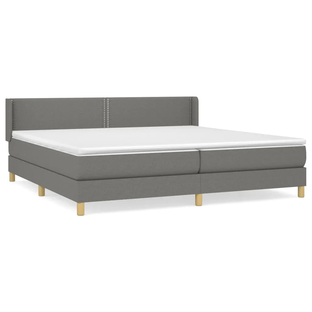 Giroletto a Molle con Materasso Grigio Scuro 200x200 cm Tessuto cod mxl 33730