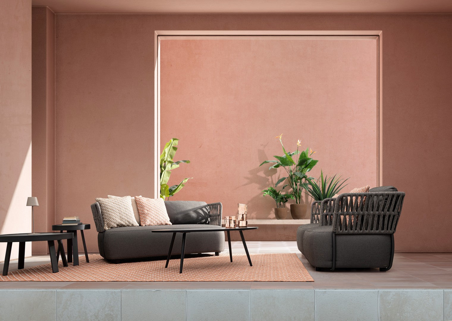 Lampada  da Tavolo Ø12x38 cm in Metallo Etna Tortora